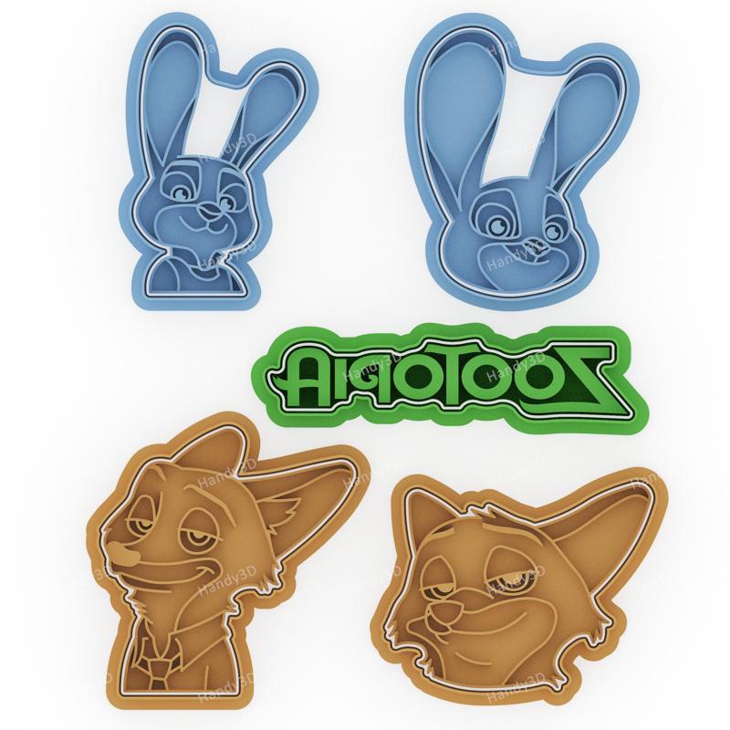 Zootopia Faces & Logo Cookie Cutter Set - 5 Designs