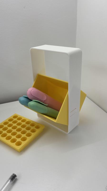 Rotating 2-Piece Desk Pen Holder and Organizer – Elegant 3D Printable STL Files