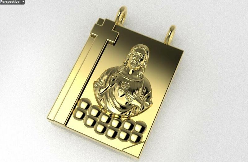 Jesus Scapulary Pendant 3D print model