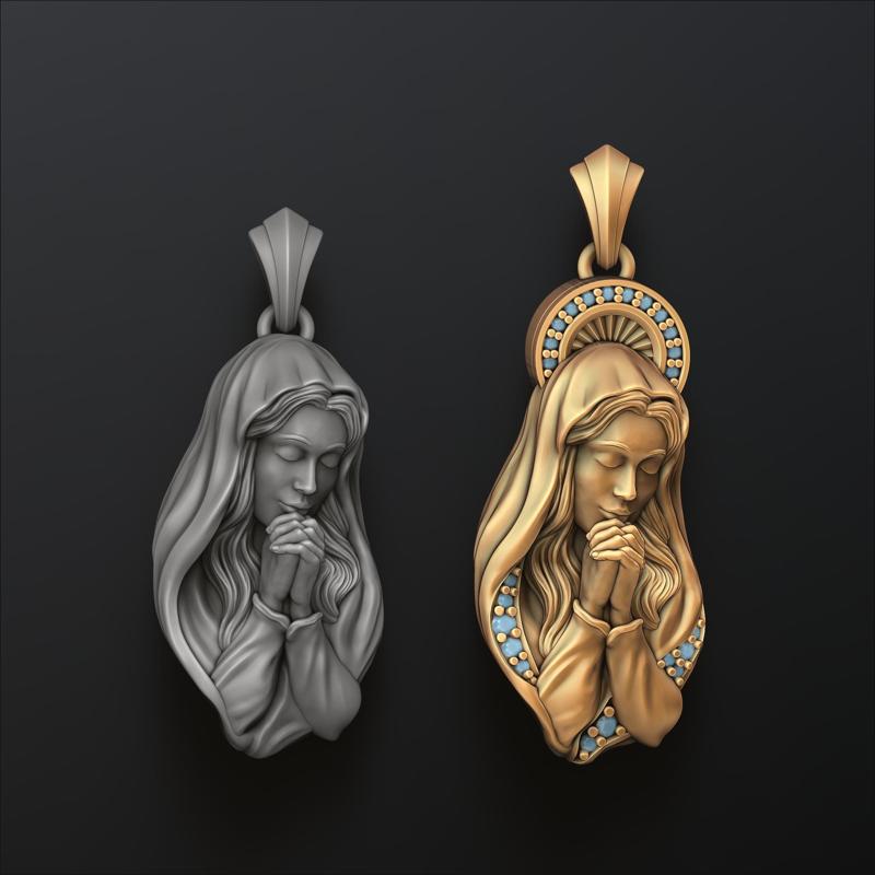 Saint Holy Virgin Mary Pendants Pack 3D print model