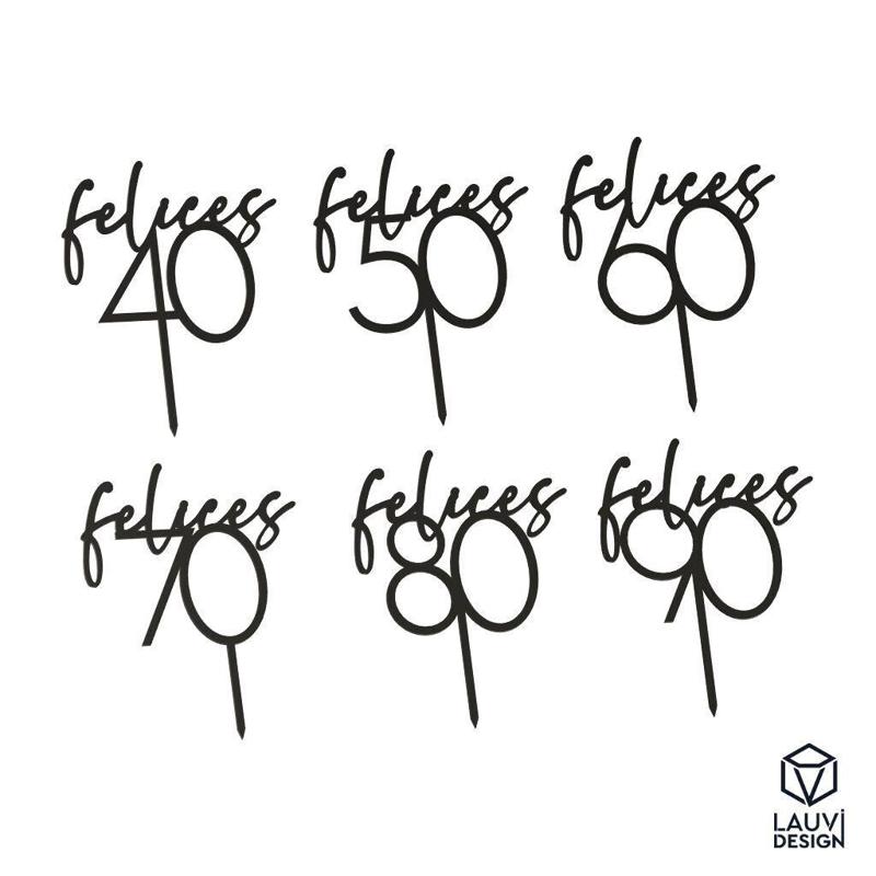 Happy 40's, 50's, 60's, 70's, 80's, 90's Cake Topper