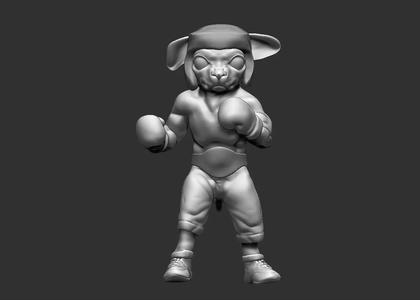 Boxing Chihuahua dog fighter figure