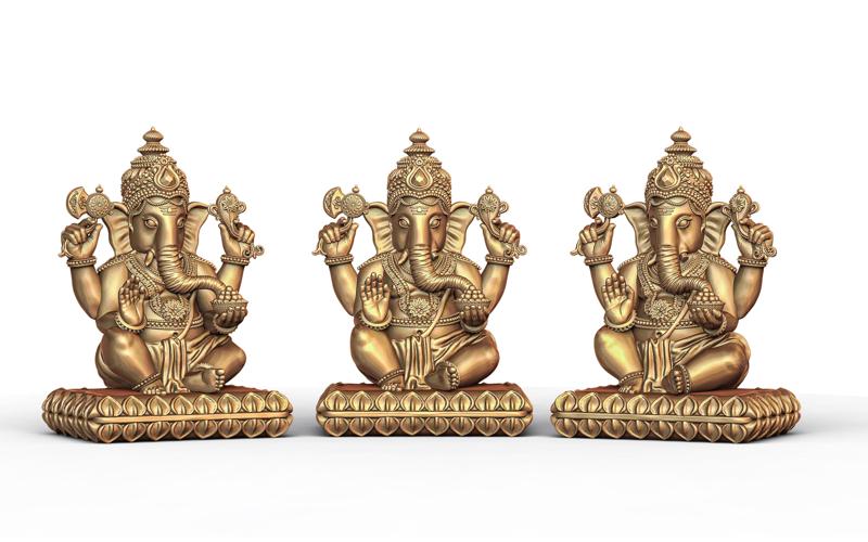 Ganesh Ji Lotus 3D  Model 05