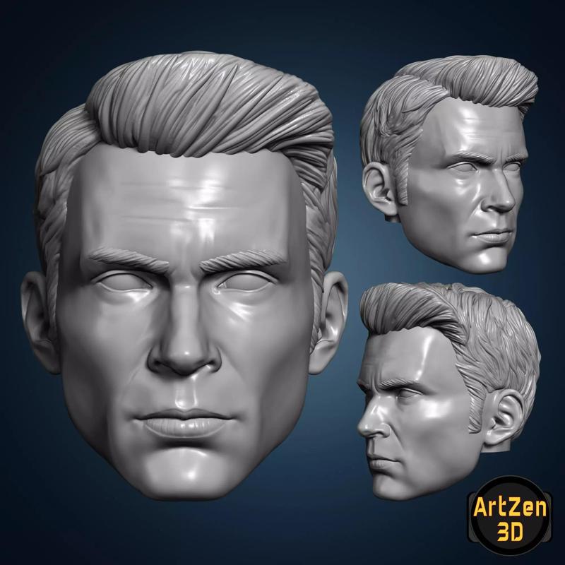 Chris Evans Captain America 3D printable for action figures