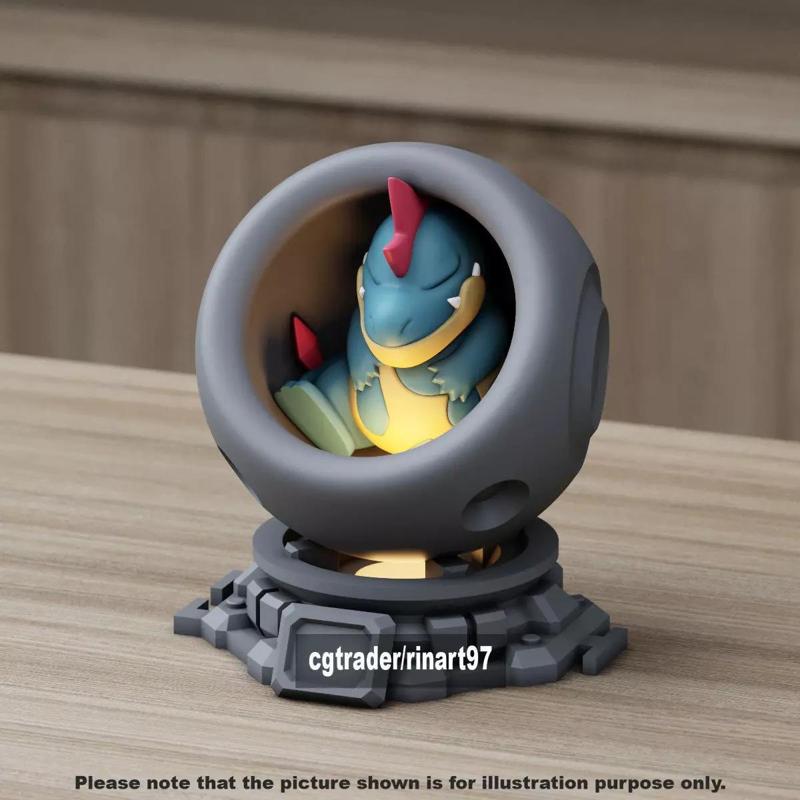 Croconaw in healing machine pods from pokemon