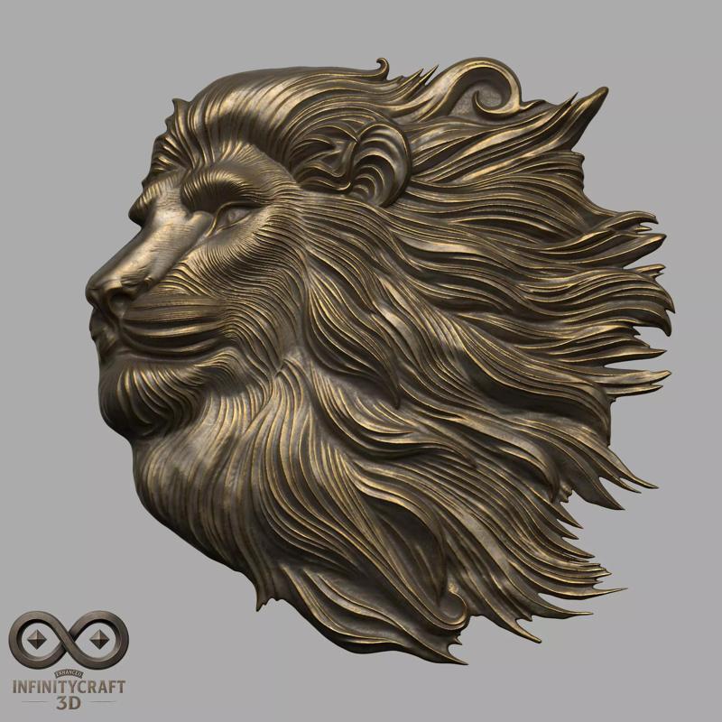 Majestic Lion Head No7  3D Printable or CNC Relief