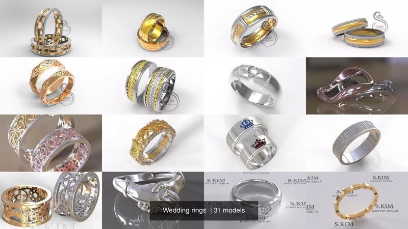 Wedding rings  3D Model Collection