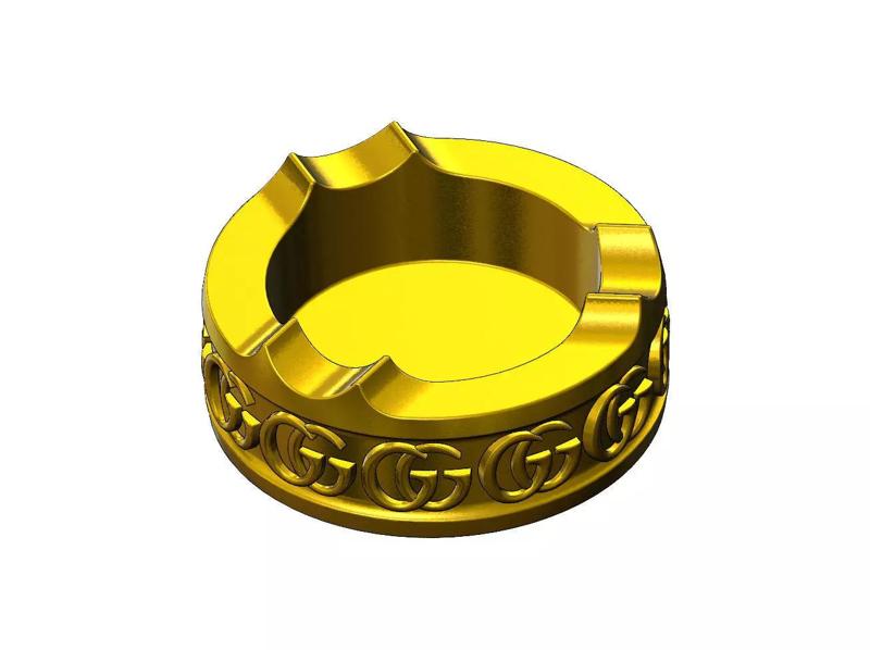 GG fashion brand pattern carved ashtray bowl