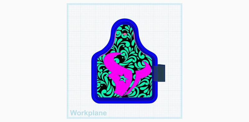 Texans Tooled cow tag