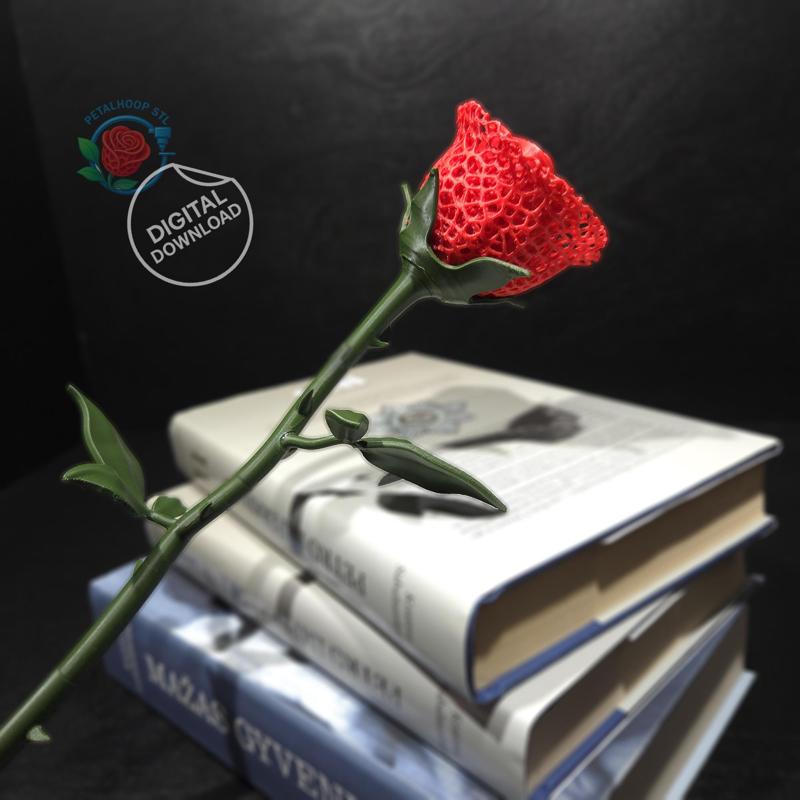 Voronoi Rose STL File, 3D Printable Gift Flower, Artificial Forever Flowers, Modern Rose Home Decor, Gift for Her