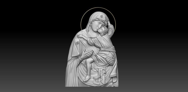 Panagia Parigoritissa – Virgin of Consolation | Byzantine 3D Relief Icon
