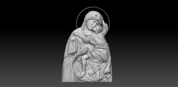 Panagia Parigoritissa – Virgin of Consolation | Byzantine 3D Relief Icon