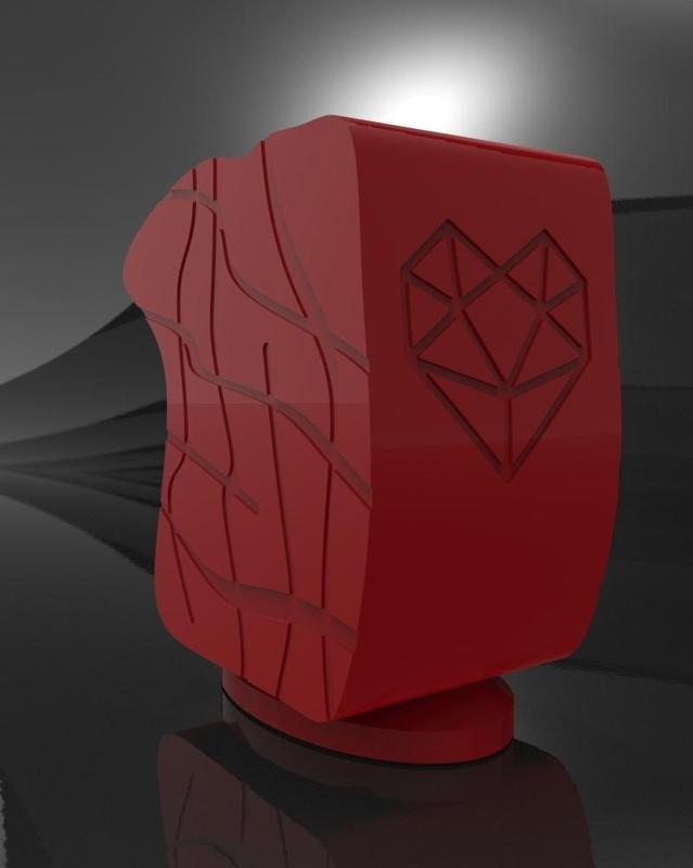 Evolution Vase III - Cracked Heart with Inscription