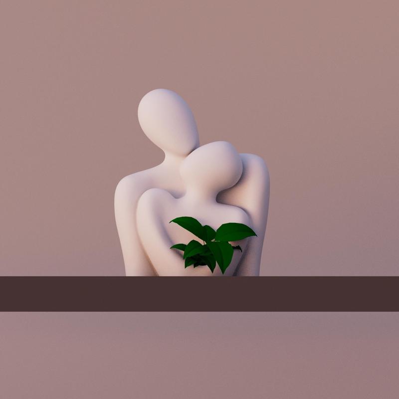 Couple Figurine with Planter