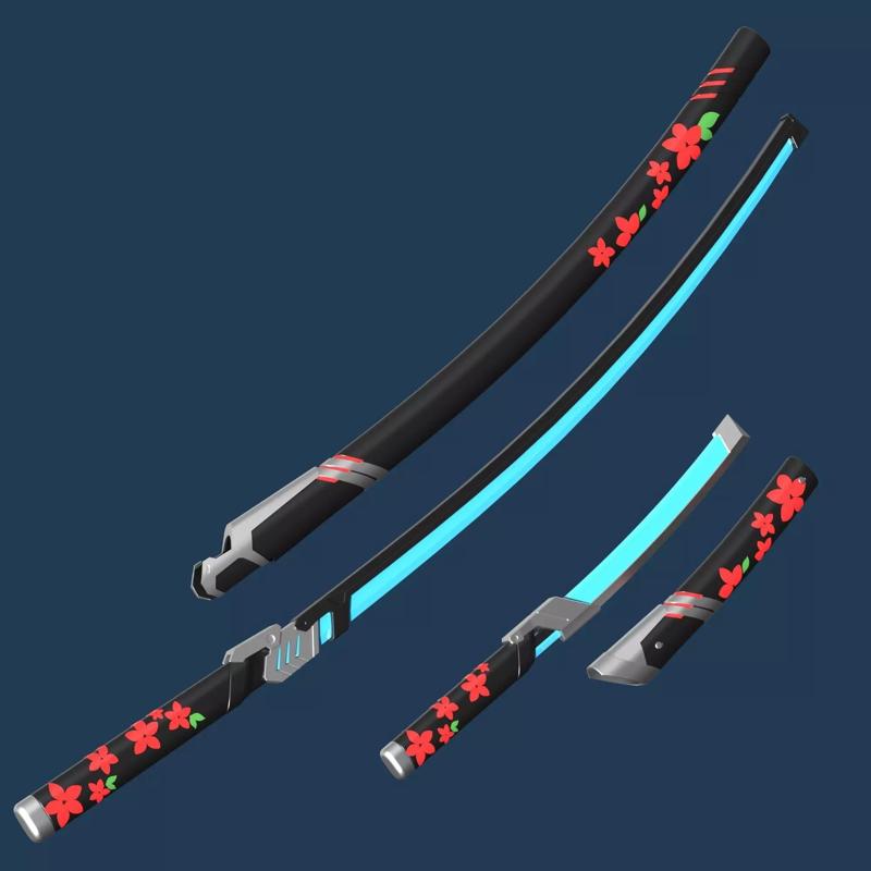 Genji Cyber Demon Katana and Knife - Overwatch 2 - cosplay props