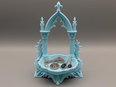 Gothic Jewelry Holder Tray Ornate Decorative Stand