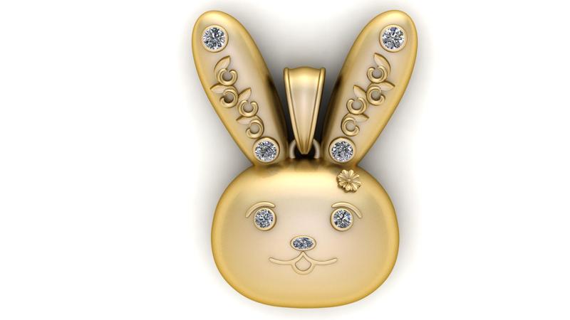 SWEET RABBIT PENDANT 3D PRINTABLE MODEL