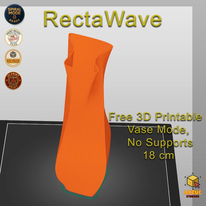 RectaWave-  Free 3D Printable Vase | Vase Mode | 18cm