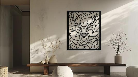 Geometric Deer Head Wall Decor Art