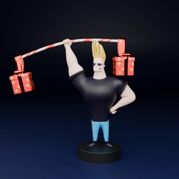 Christmas tree ornament & Desk figurine- Johnny Bravo
