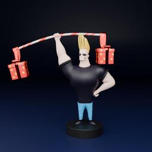 Christmas tree ornament & Desk figurine- Johnny Bravo