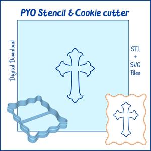Cross Stencil & Plaque Cookie Cutter – PYO Cookie Stencil - SVG Cutting and  STL 3D Printing files. T14