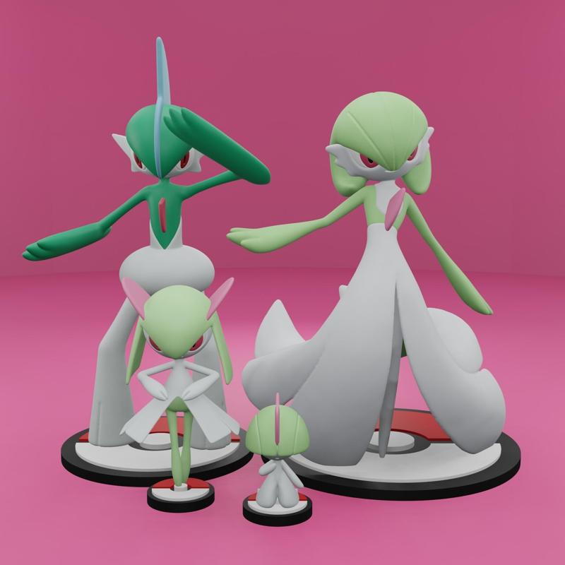 Pokemon No. 280, 281, 282, 475 Ralts, Kirlia, Gardevoir, Gallade