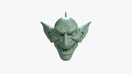 Goblin Head Keychain  3D STL File Printable Monster Charm