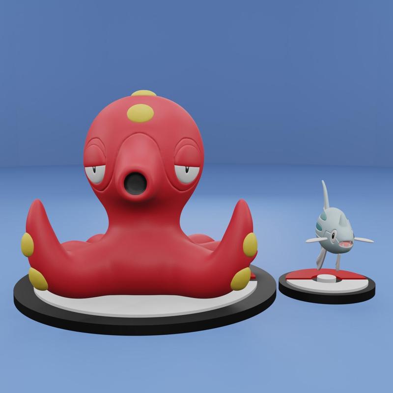 Pokemon No. 223, 224 Remoraid, Octillery