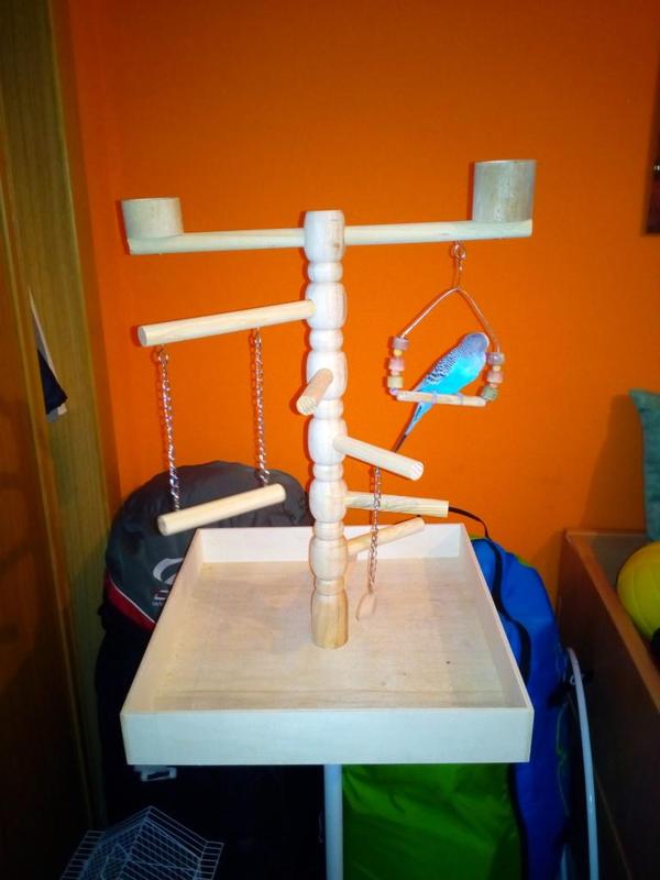 Support for cage bird and park