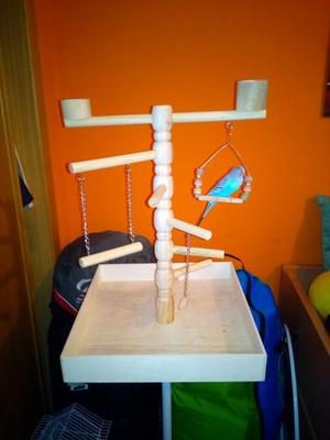 Support for cage bird and park