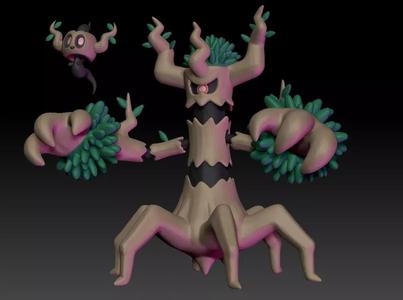 Pokemon Phantump and Trevenant