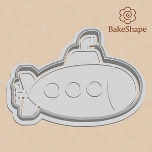 Submarine Cookie Cutter STL Ocean Embosser Nautical Fondant Stamp 3D Printable Baking Tool (Commercial Use)