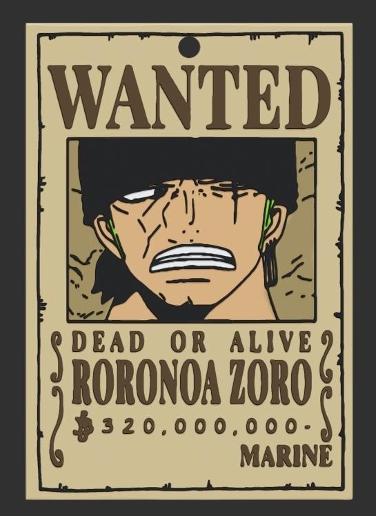 ZORO WANTED TAG/ KEYCHAIN