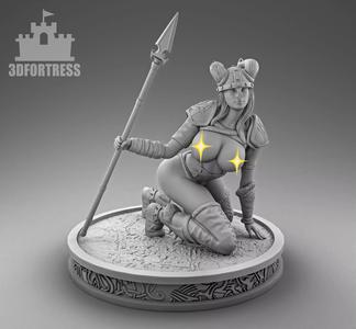 Viking girl on her knees