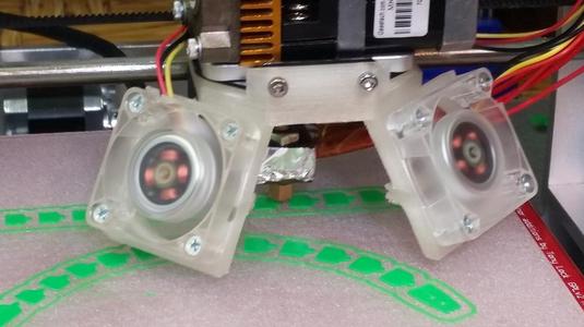 Dual Fan Cooler for Geeetech MK8 With 50mm Nozzle Throat