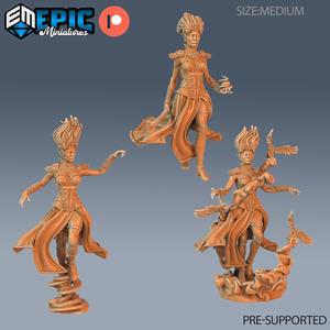 Wind Genasi Female Set / Humanoid Hero / Air Genie / Magical Elemental