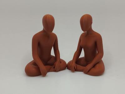 Zen Couple Figurine Meditation Pair Meditating