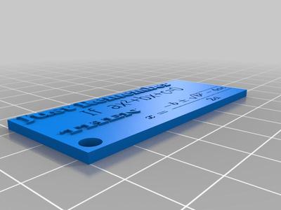 Quadratic Formula Keychain