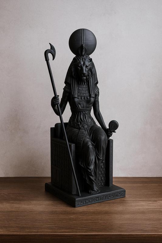 Seated Sekhmet Statue – Egyptian Goddess Sculpture