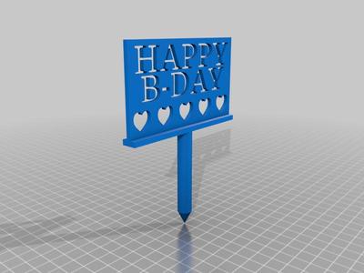 Cake sign, Happy B-Day