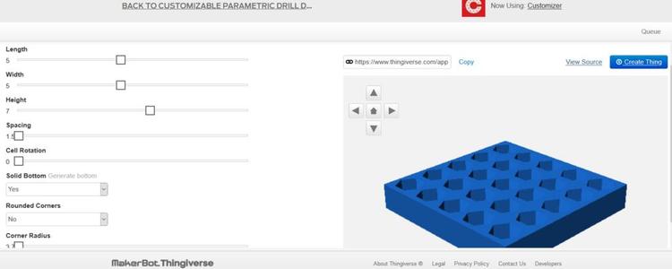 Customizable Parametric Drill Driver Bit Holder