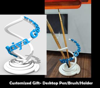 Editable Desktop Name Pen Stand