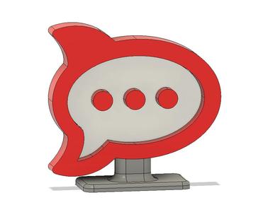 Rocket.chat 3D Logo with standing base