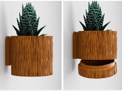 Trä Wall Planter with a Hidden Drip Tray