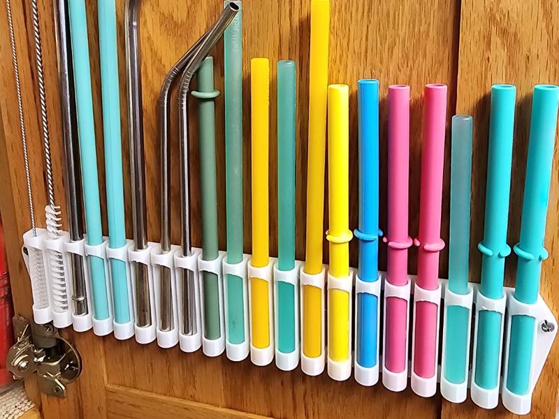 Straw Storage Organizer - Wall/Door Mount
