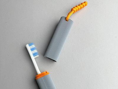 Minimalist textured toothbrush travel case