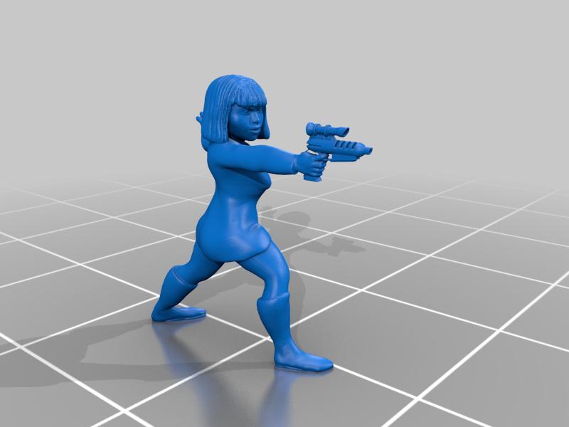 Three 1/100th Scale (15mm) Sci/Fi Human Female Figures