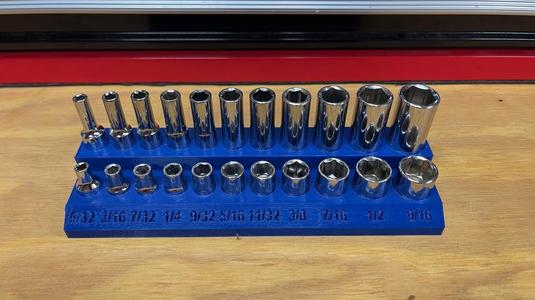 1/4" Drive SAE Socket Set Holder (5/32, 3/16, 7/32, 1/4, 9/32, 5/16, 11/32, 3/8, 7/16, 1/2, 9/16)