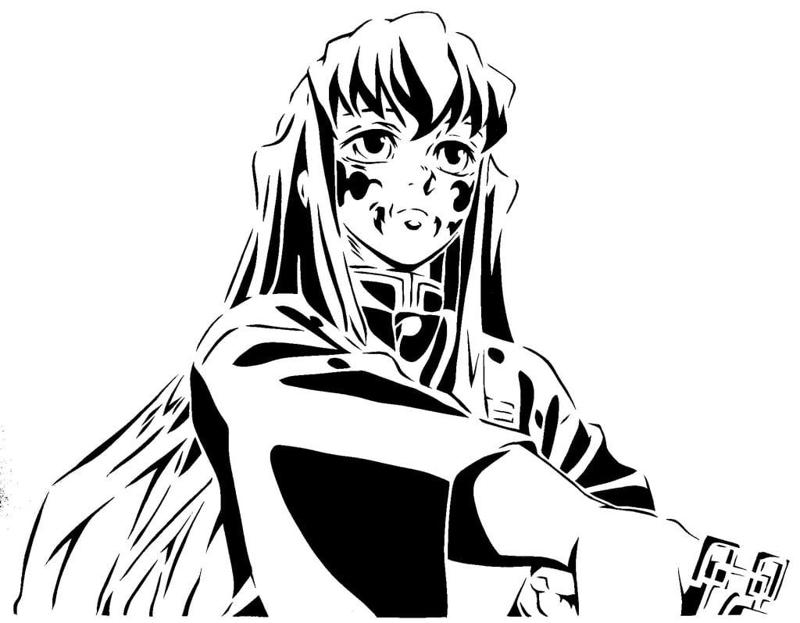 Muichiro Tokito stencil 4